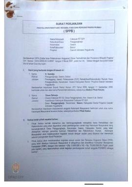 Surat Perjanjian Penyaluran Bantuan Rehabilitasi dan Rekonstruksi Rumah (SPPB),  Nama Kelompok Ca...