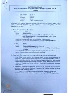 Surat Perjanjian Penyaluran Bantuan Rehabilitasi dan Rekonstruksi Rumah (SPPB),  Nama Kelompok Ng...