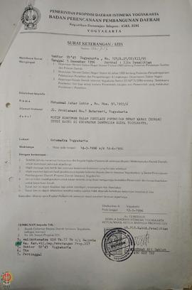 Berkas surat perihal permintaan izin penelitian mahasiswa atas nama Muhammad Azhar Lubis dan Zaid...