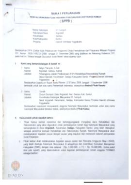 Surat Perjanjian Penyaluran Bantuan Rehabilitasi dan Rekonstruksi Rumah (SPPB),  Nama Kelompok Ma...