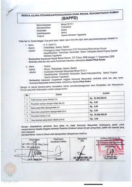 Berita Acara Penarikan/Penggunaan Dana Rehabilitasi/Rekonstruksi Rumah (BAPPD) Rusak Sedang, Nama...