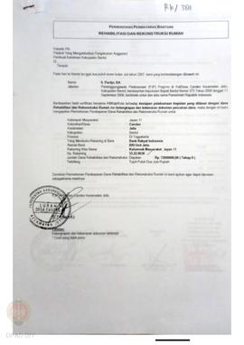 Permohonan Pembayaran Bantuan Rehabilitasi dan Rekonstruksi Rumah, Nama Kelompok Masyarakat Jayan...