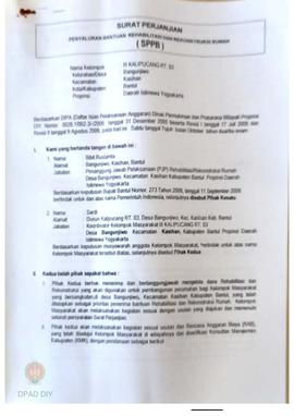 Surat Perjanjian Penyaluran Bantuan Rehabilitasi dan Rekonstruksi Rumah (SPPB), Nama Kelompok III...