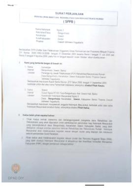 Surat Perjanjian Penyaluran Bantuan Rehabilitasi dan Rekonstruksi Rumah (SPPB),  Nama Kelompok Ng...