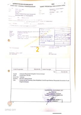 Surat Perintah Pencairan Dana kepada Kelompok Masyarakat Kabupaten Sleman untuk Belanja Lain-lain...