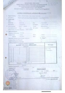 Laporan dari Balai Pengawasan dan Sertifikasi Benih II Jawa Tengah dan DIY, Satgas DIY tentang ha...