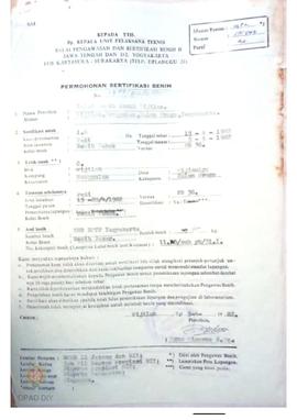 Surat Pimpinan BBI Wijilan Nanggulan Kulonprogo kepada Kepala BPSB II Jateng dan DIY tentang Perm...