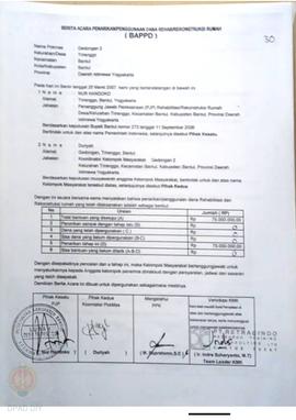 Berita Acara Penarikan/Penggunaan Dana Rehabilitasi/Rekonstruksi Rumah (BAPPD) Rusak Sedang, Nama...