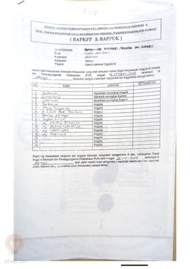 Berita Acara Pembentukan Kelompok dan Pengurus Pokmas dan Penetapan Prioritas Usulan Kegiatan Reh...