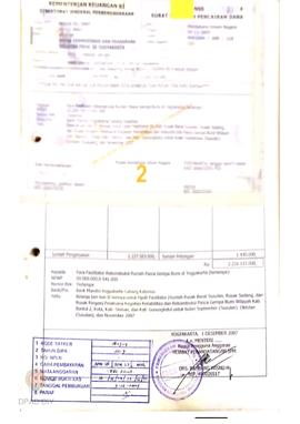 Surat Perintah Pencairan Dana kepada para Fasilitator Rekonstruksi Rumah Pasca Gempa Bumi di Yogy...