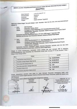 Berita Acara Penarikan/Penggunaan Dana Rehabilitasi/Rekonstruksi Rumah (BAPPD) Rusak Berat, Nama ...