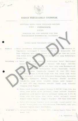 Keputusan Kepala  Badan Pertanahan Nasional Nomor: 209/HGB/BPN/1991 tanggal 13 Maret 1991 tentang...