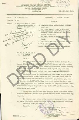 Surat Edaran dari Kantor Perbendaharaan Negara Yogyakarta Nomor : 277/Um/X/k/78 perihal pemberita...