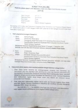 Surat Perjanjian Penyaluran Bantuan Rehabilitasi dan Rekonstruksi Rumah (SPPB),  Nama Kelompok Ma...