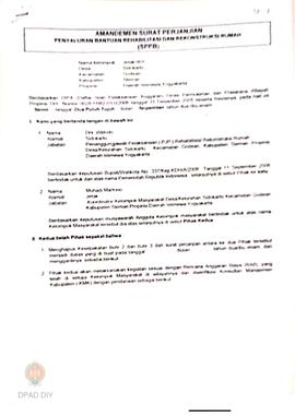 Amandemen Surat Perjanjian Penyaluran Bantuan Rehabilitasi dan Rekonstruksi Rumah (SPPB),  Nama K...