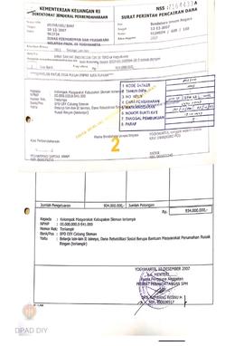 Surat Perintah Pencairan Dana kepada Kelompok Masyarakat Kabupaten Sleman untuk Belanja Lain-lain...