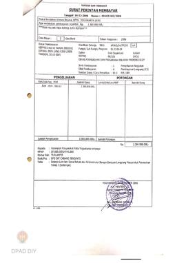 Surat Perintah Pencairan Dana kepada Kelompok Masyarakat Kota Yogyakarta untuk Belanja Lain-lain ...