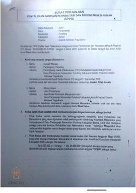 Surat Perjanjian Penyaluran Bantuan Rehabilitasi dan Rekonstruksi Rumah (SPPB),  Nama Kelompok Je...