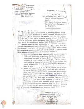 Surat nomor: 028/P/PD/I/78 dari Pimpro peningkatan produksi perikanan DIY kepada Sri Paduka Wakil...