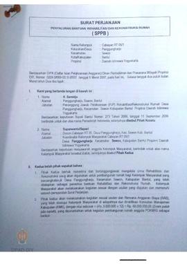 Surat Perjanjian Penyaluran Bantuan Rehabilitasi dan Rekonstruksi Rumah (SPPB),  Nama Kelompok Ca...