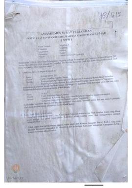 Amandemen dan Surat Perjanjian Penyaluran Bantuan Rehabilitasi dan Rekonstruksi Rumah (SPPB),  Na...