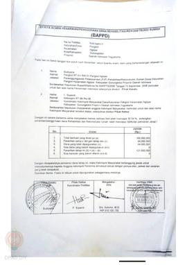 Berita Acara Penarikan/Penggunaan Dana Rehabilitasi/Rekonstruksi Rumah (BAPPD) Rusak Berat, Nama ...